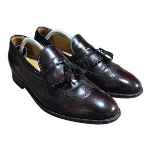 Johnston & Murphy Wingtips Dress Shoes Kiltie Tassel Optima Burgundy Men's Sz 11